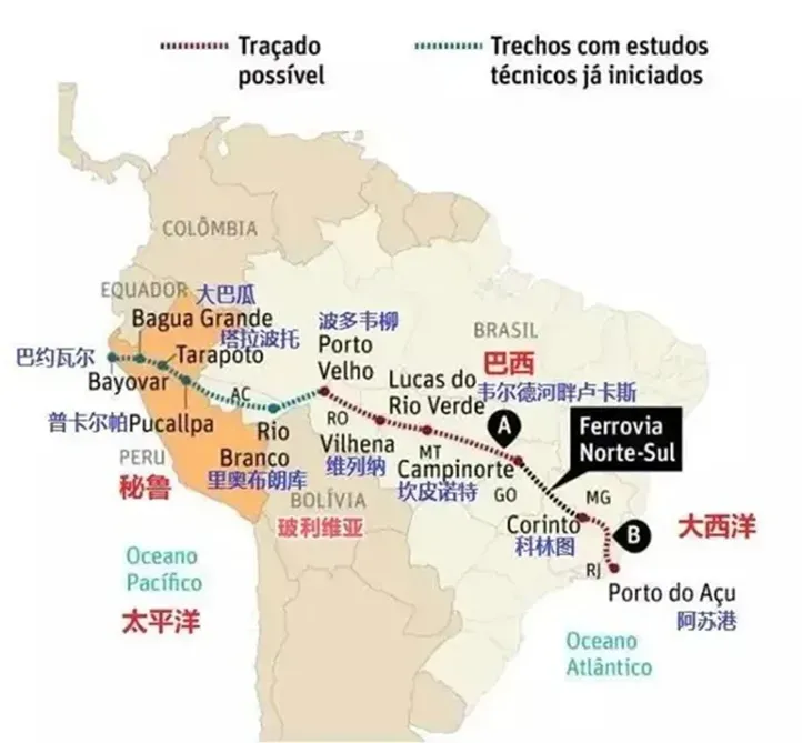 中國與巴西簽署兩洋鐵路合作諒解備忘錄，打造6500公里南美大陸橋